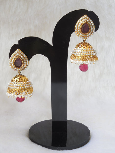 Jhumka Earings Pink