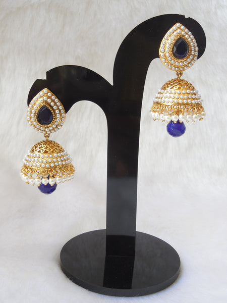 Jhumka Earings Royal Blue Medium