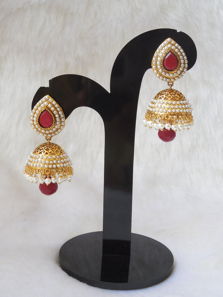 Jhumka Earings Maroon