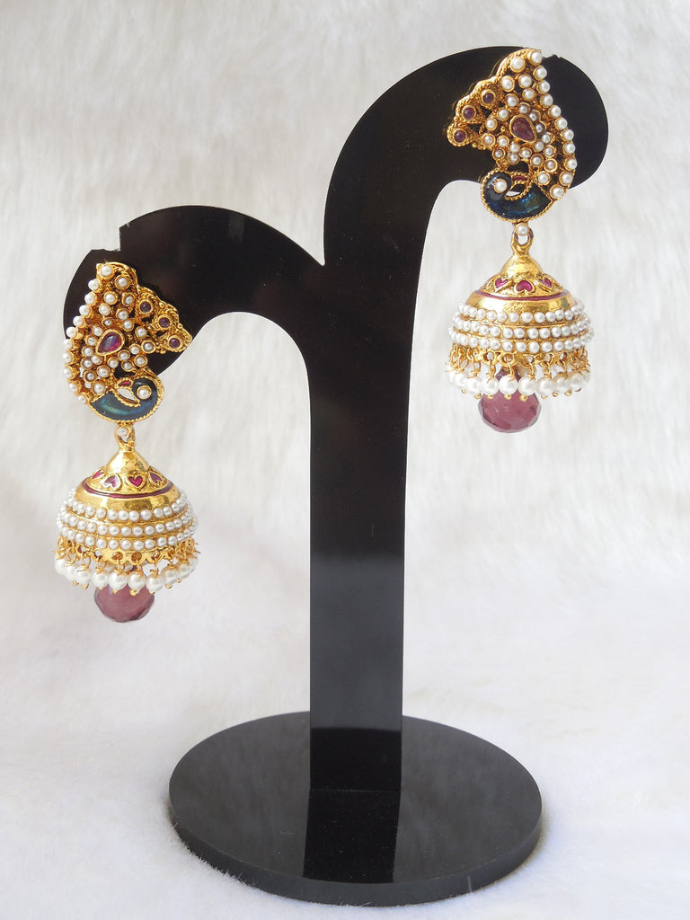 Jhumka Earings Purple