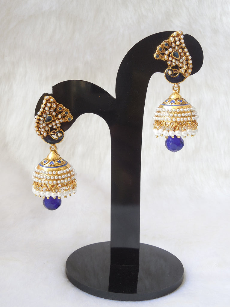 Jhumka Earings Royal Blue