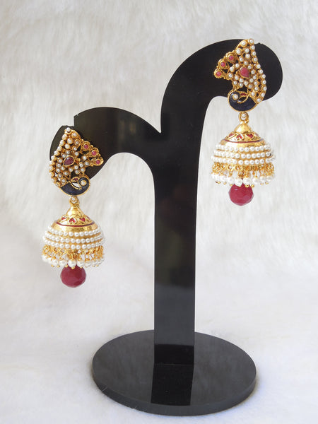 Jhumka Earings Maroon