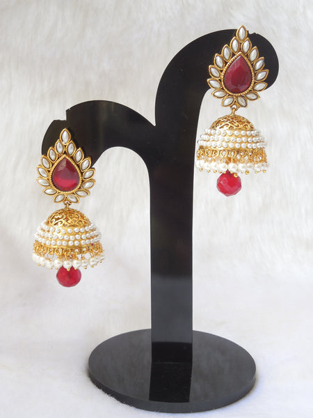 Jhumka Earings Red