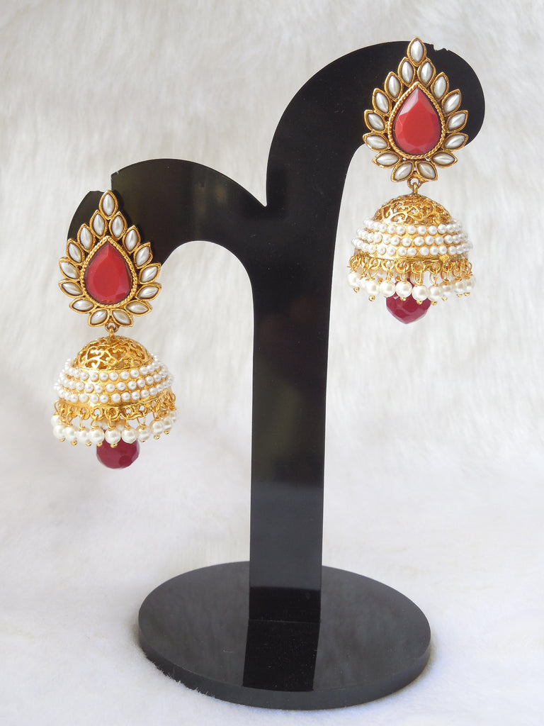 Jhumka Earings Maroon