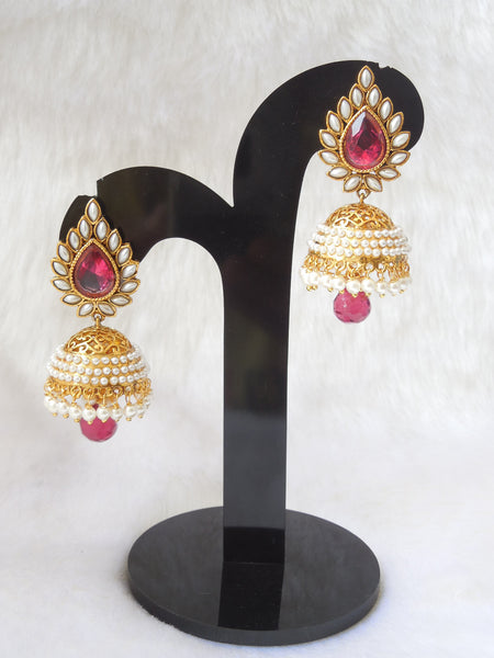 Jhumka Earings Pink