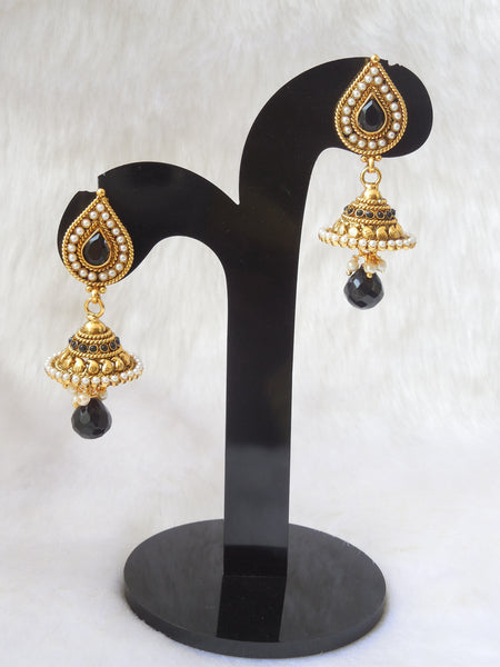 Jhumka Earings Black Small