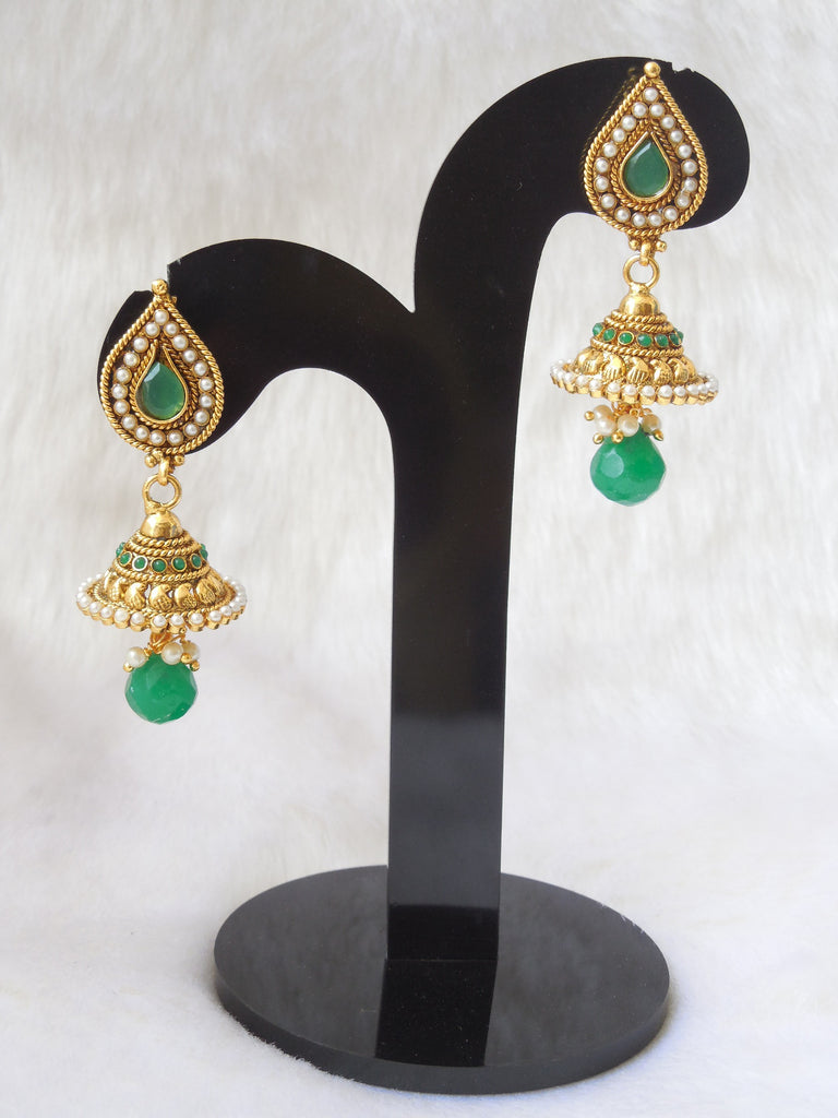 Jhumka Earings Green small