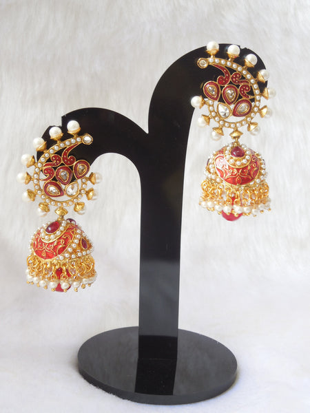 Jhumka Earings Red Mango Design