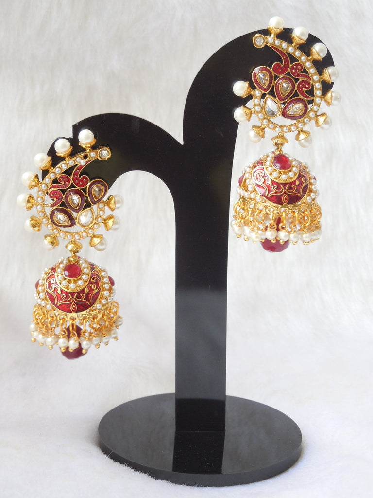 Jhumka Earings Maroon