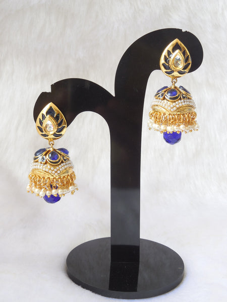 Jhumka Earings Royal Blue Medium