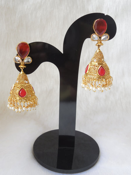 Jhumka Earings Red