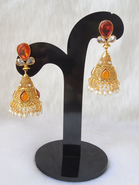 Jhumka Earings Orange