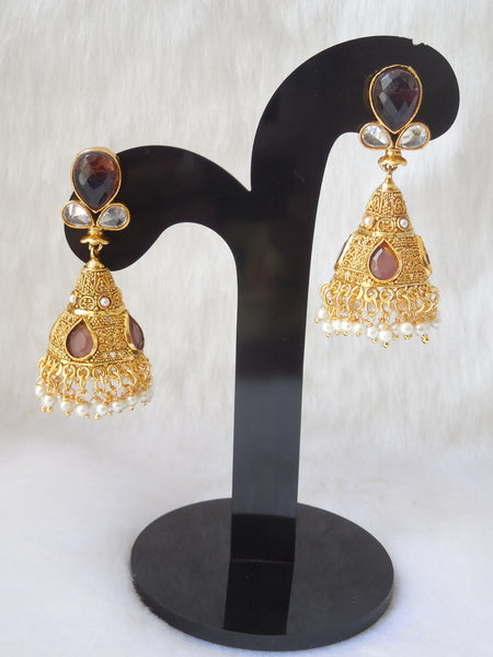 Jhumka Earings Purple