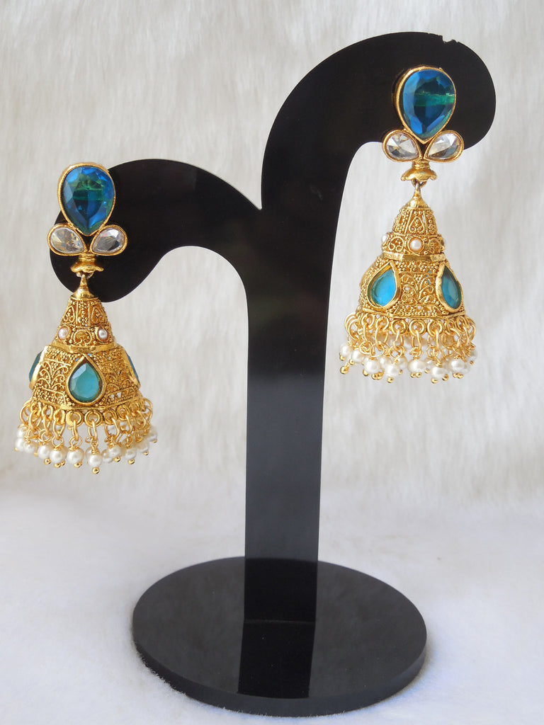 Jhumka Earings Firoza Medium