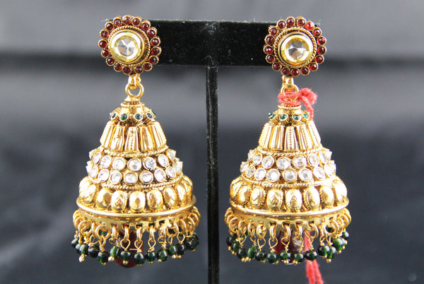 Big Jhumka Purple And White Pearl