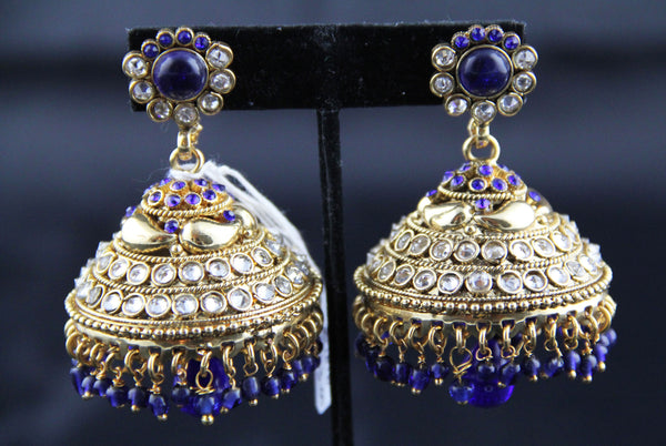 Royal Blue Jhumka Large