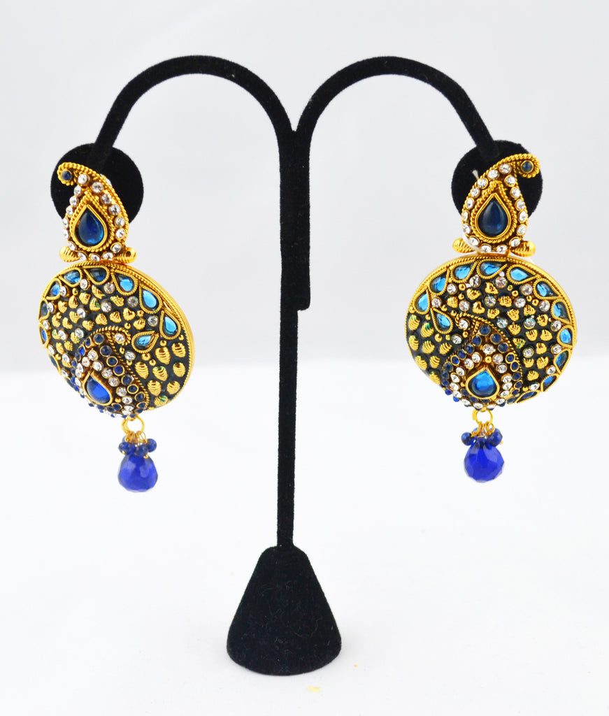 Royal Blue Polki Earring