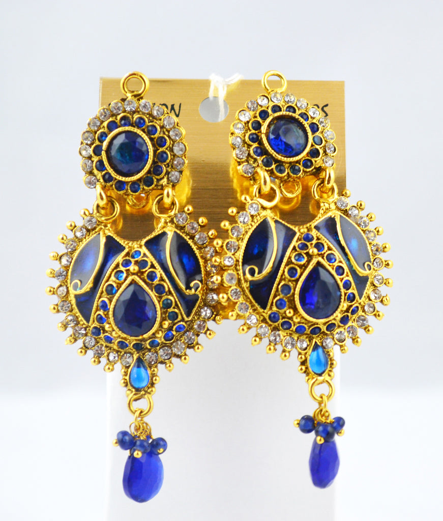 Royal Blue Polki Earring