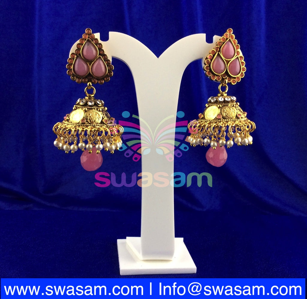 Jhumka Medium Coin Design Rose