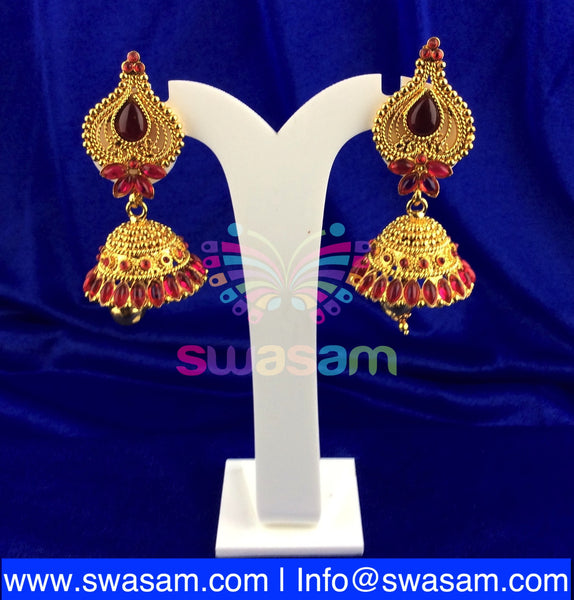 Jhumka Medium Red