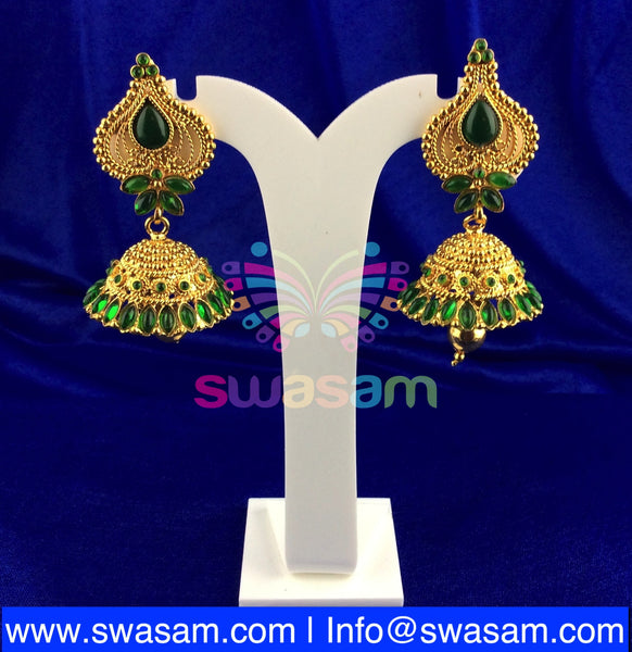 Jhumka Medium Green