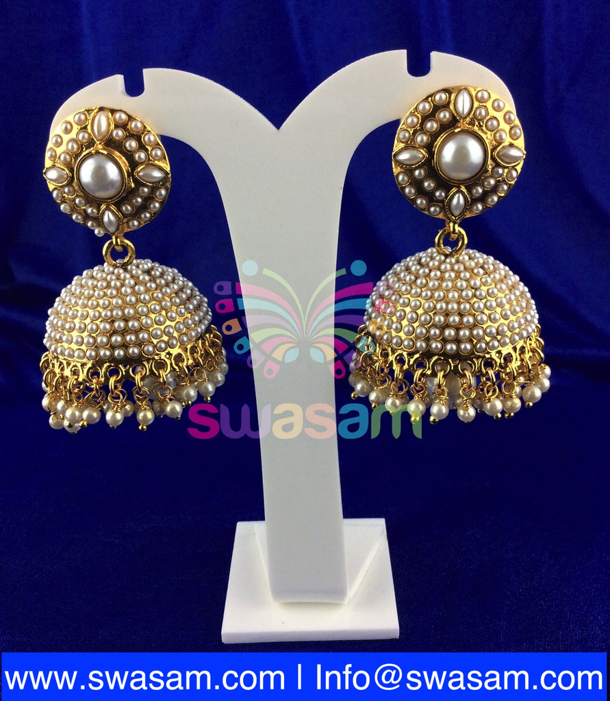 Jhumka Medium Round Pearl