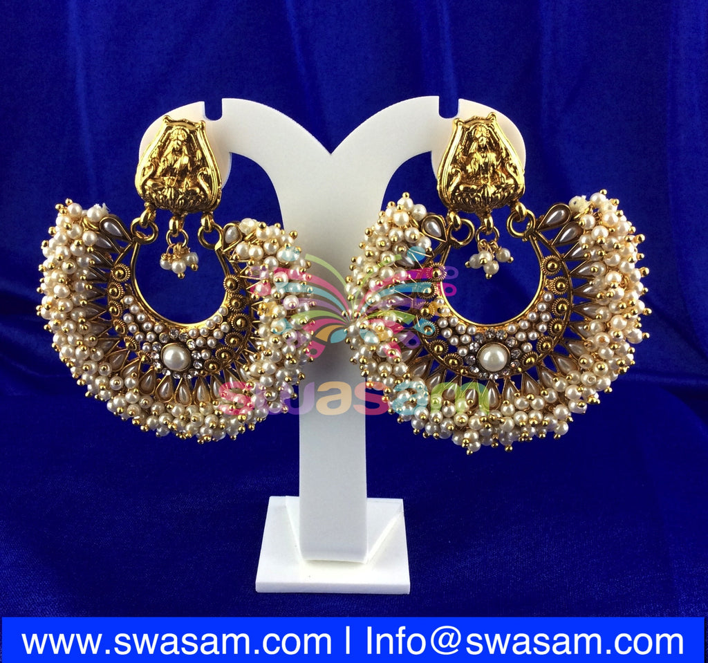 Pearl Laxmi Design Ram Leela style Earring Large