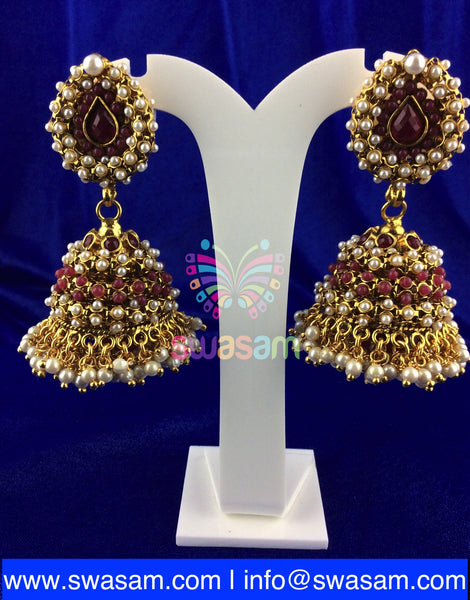 Jhumka Large Red