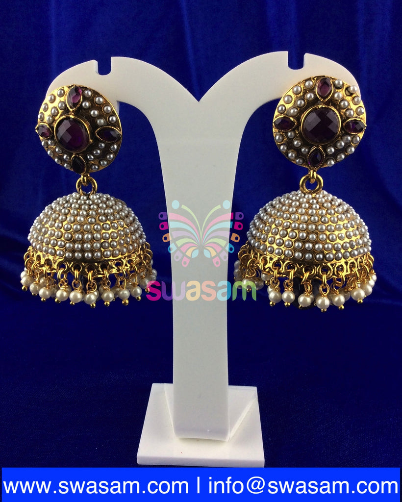 Jhumka Medium Round Purple