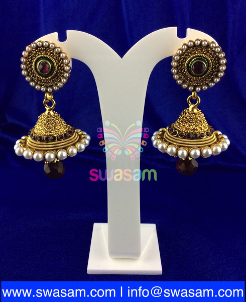 Jhumka Medium Red