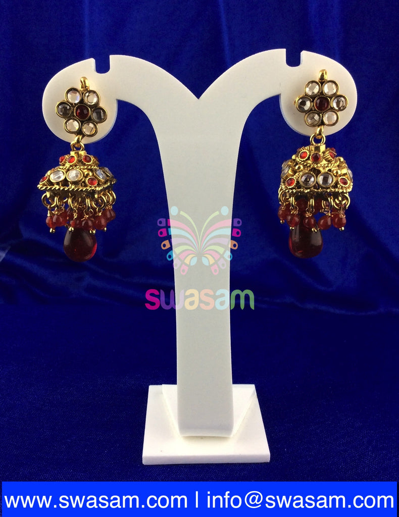 Jhumka Medium Red