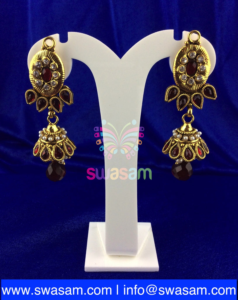 Jhumka Medium Red