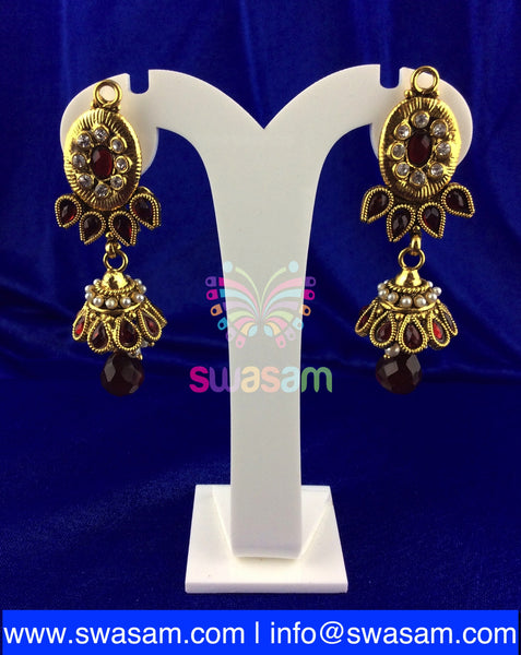 Jhumka Medium Red