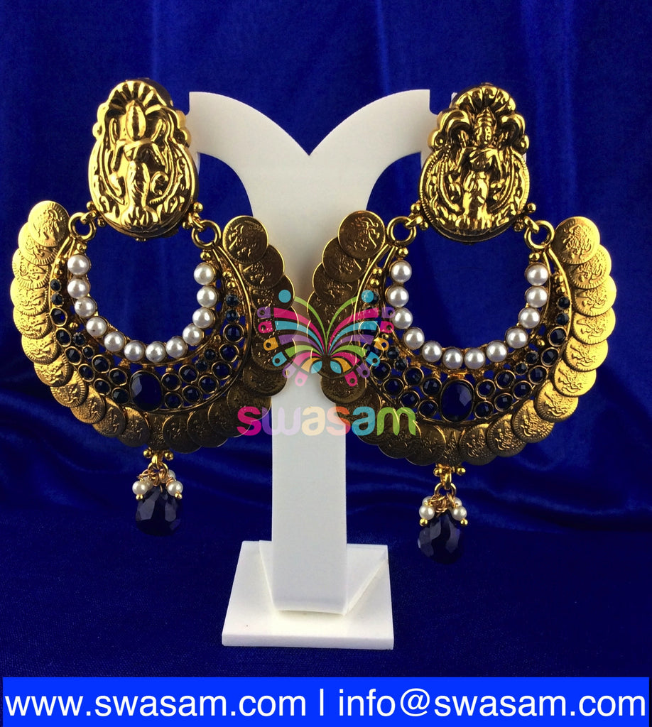 Blue Laxumi Design Ram Leela style Earring Large