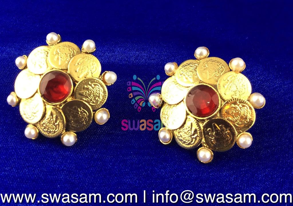 Red with Pearl Coin Design