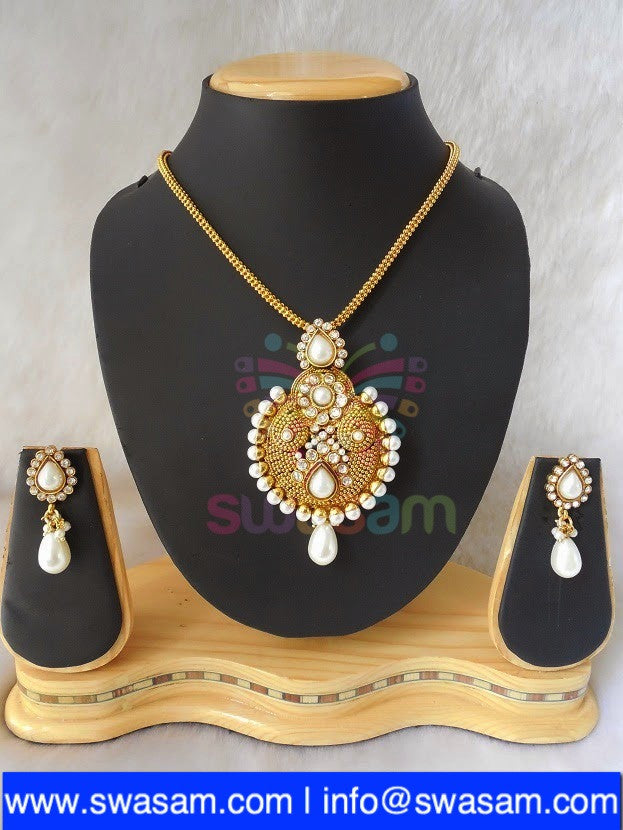 Polki Pearl Pendant set