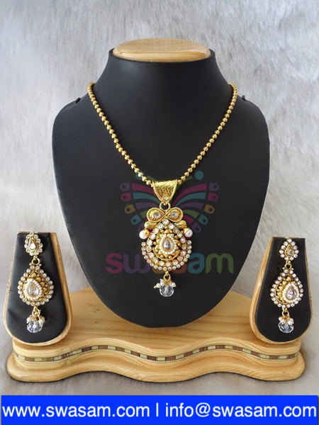 Polki Pearl Pendant set