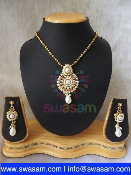 Polki Pearl Pendant set